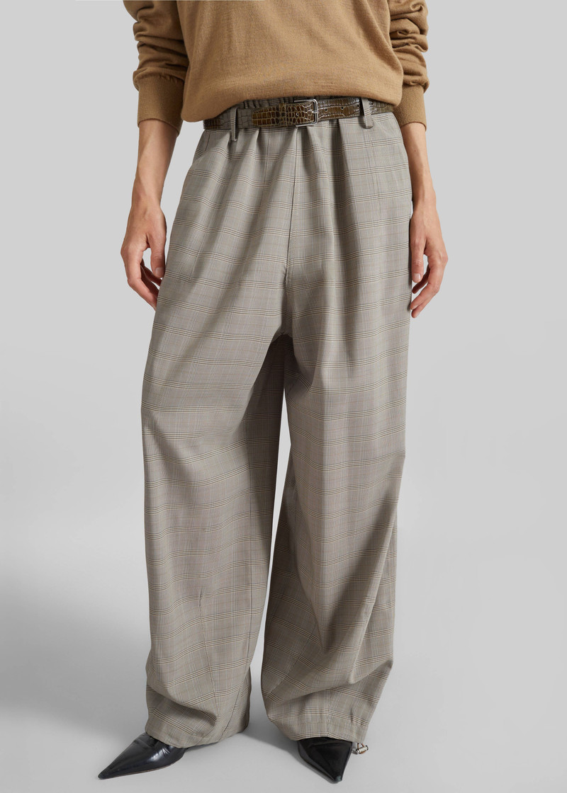 Oakdale Track Pants - Beige Glen Plaid 4