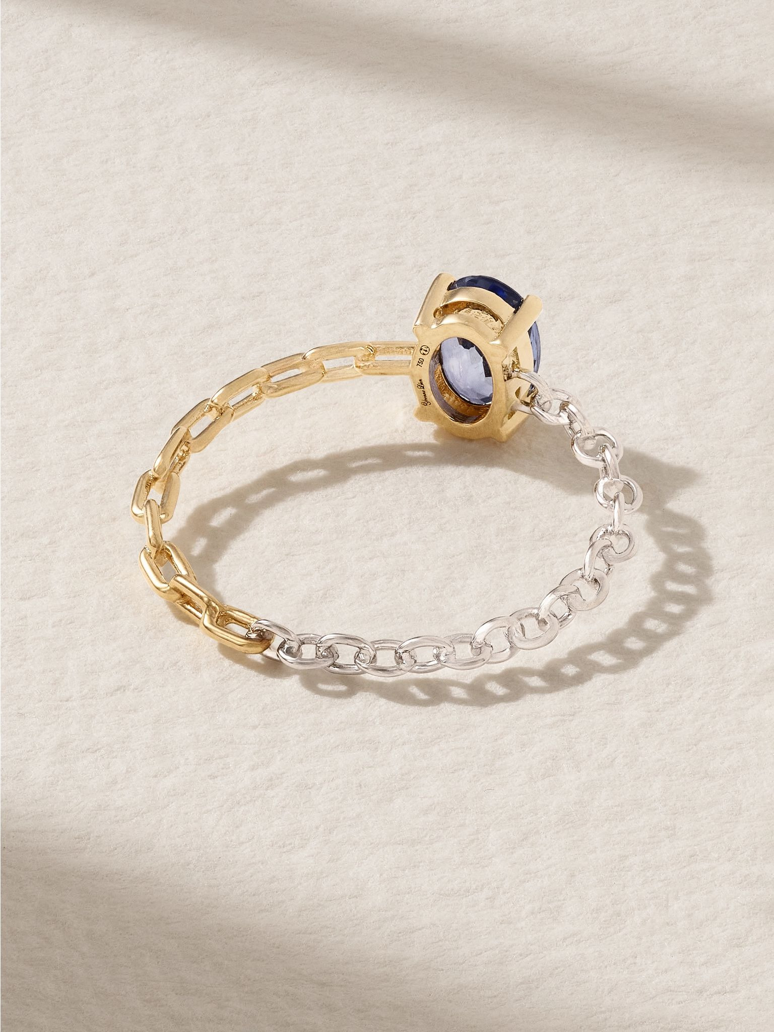 18-karat yellow and white gold sapphire ring Gold - 3