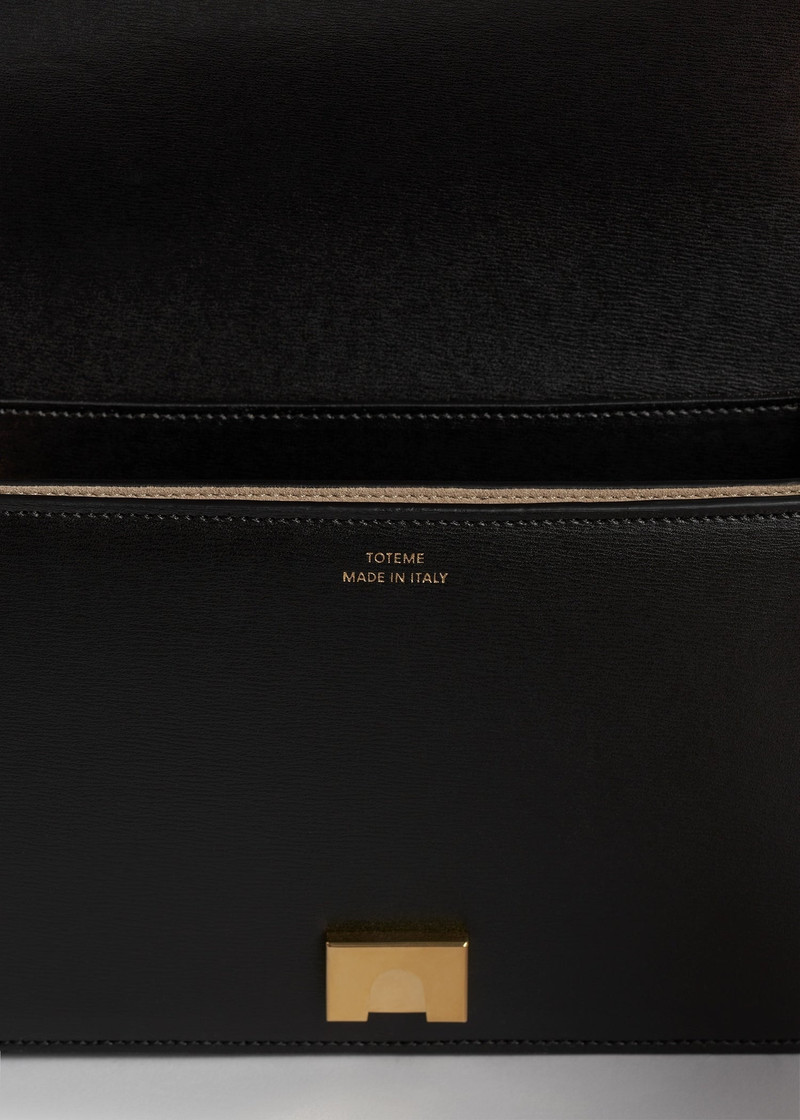 Mini T-flap leather bag black 8