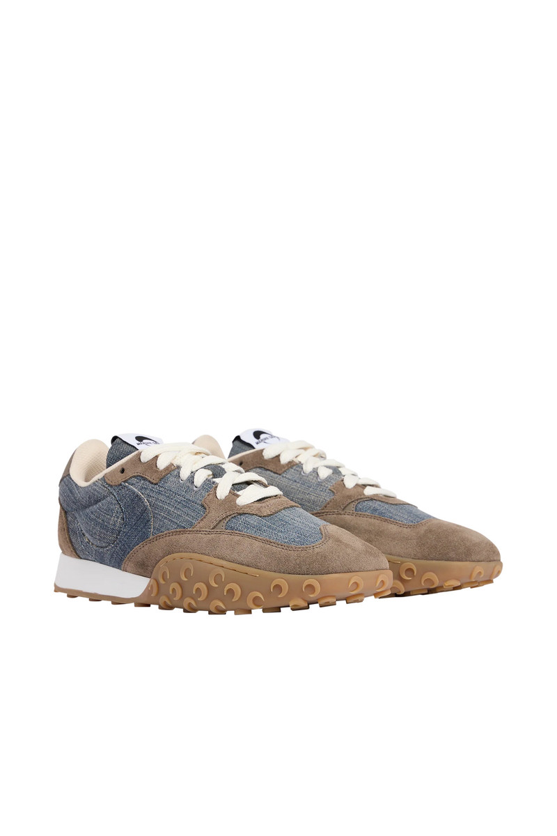 Marine Serre REGENERATED DENIM LOW-TOP SNEAKERS (GREY) outlook