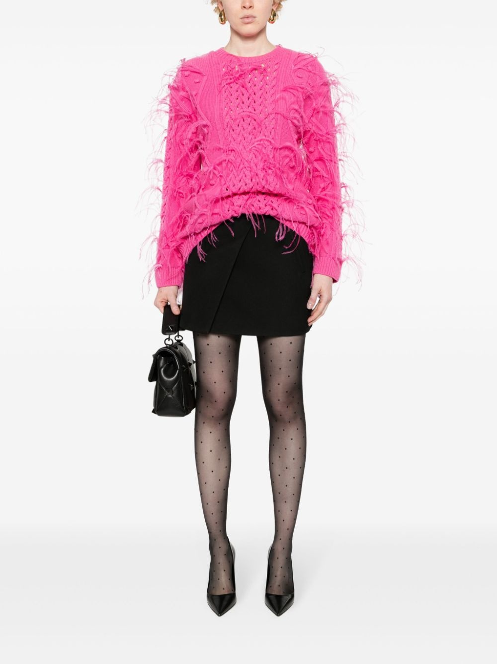 feather-detail knitted jumper - 2