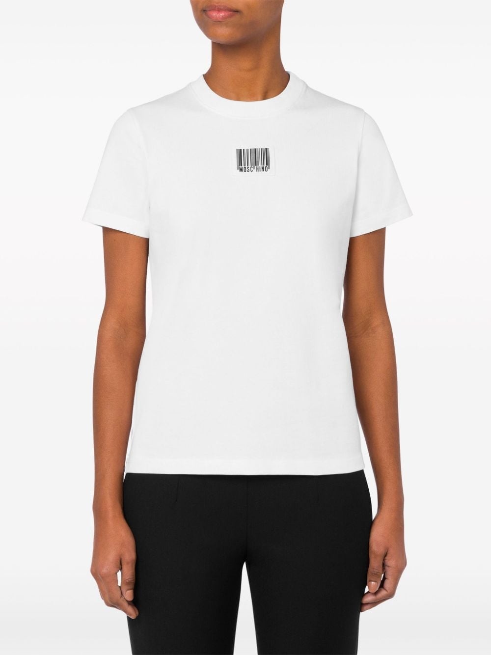 barcode-print cotton T-shirt - 2