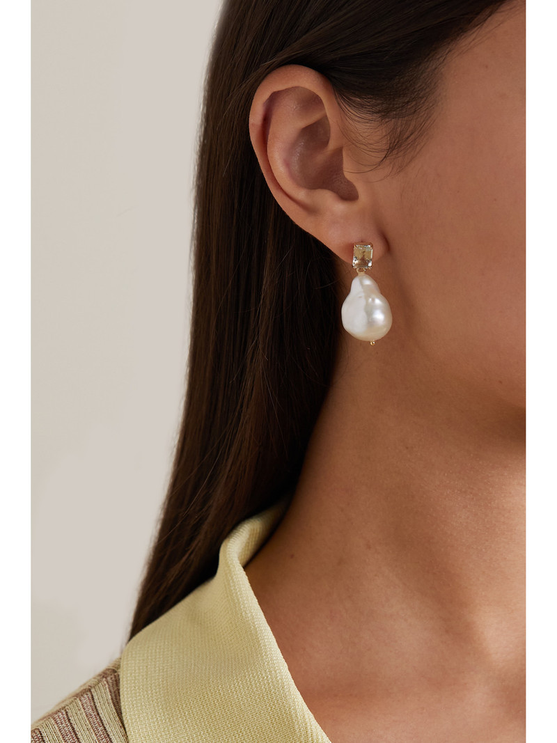 MATEO 14-karat Gold, Pearl And Amethyst Earrings outlook