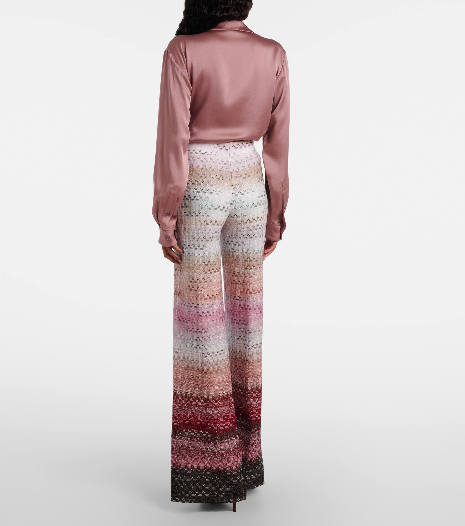 High-rise lamé flared pants - 3