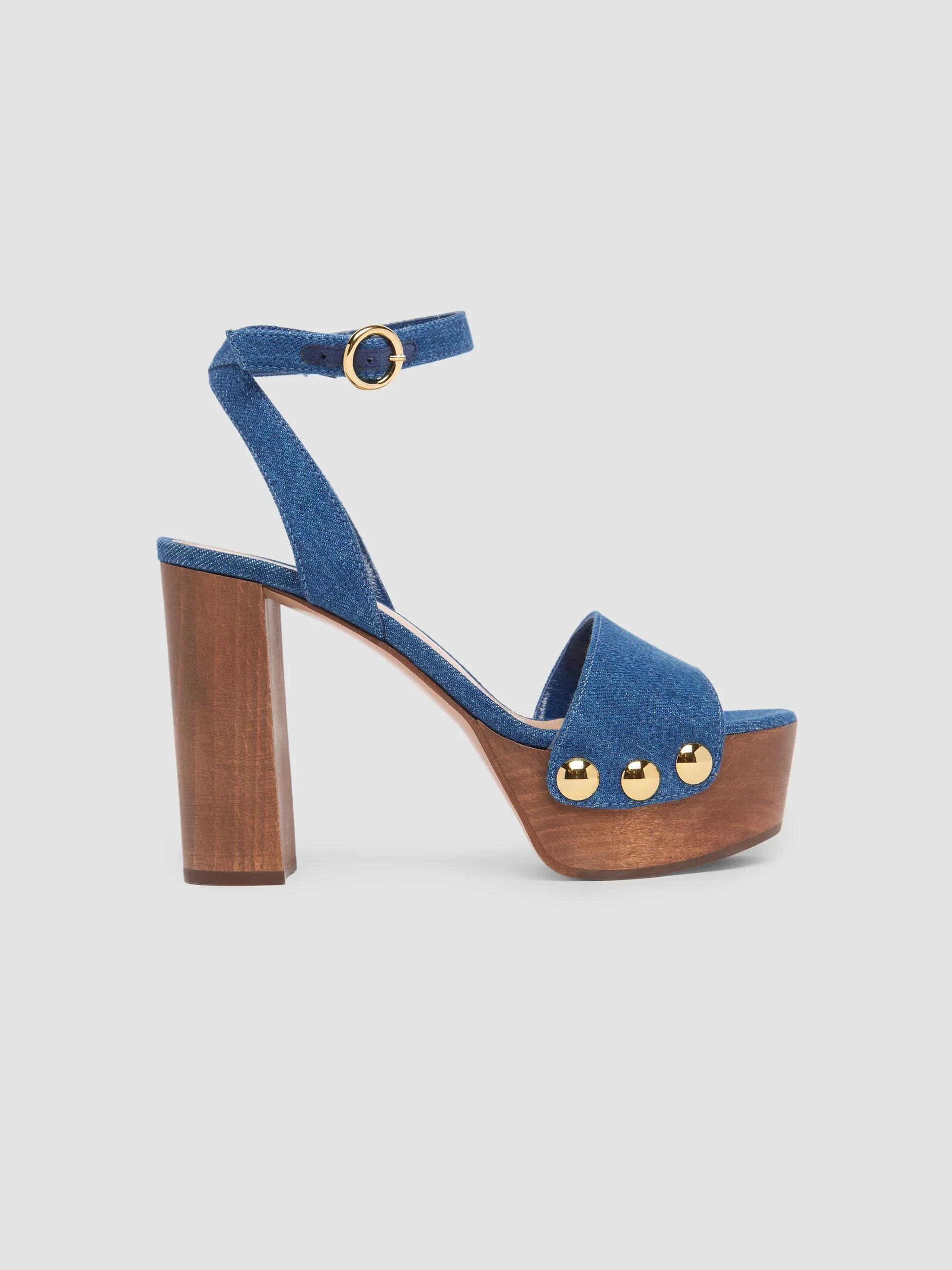 Women's 70MM Studded Platform Sandals - Blue - 1