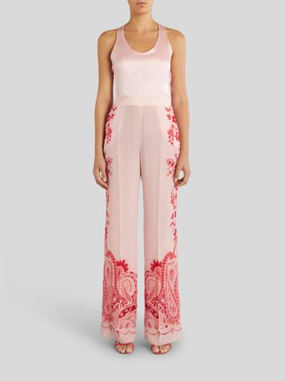 Etro SILK TROUSERS WITH PLACED FLOWER PRINT outlook