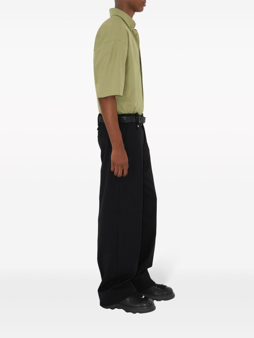 logo-embroidered poplin shirt - 3