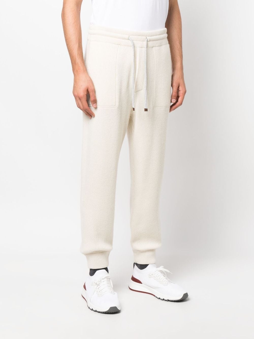 cashmere ribbed-knit track pants - 3