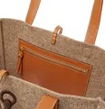 Logo-Embroidered Leather-Trimmed Felt Tote Bag - 8