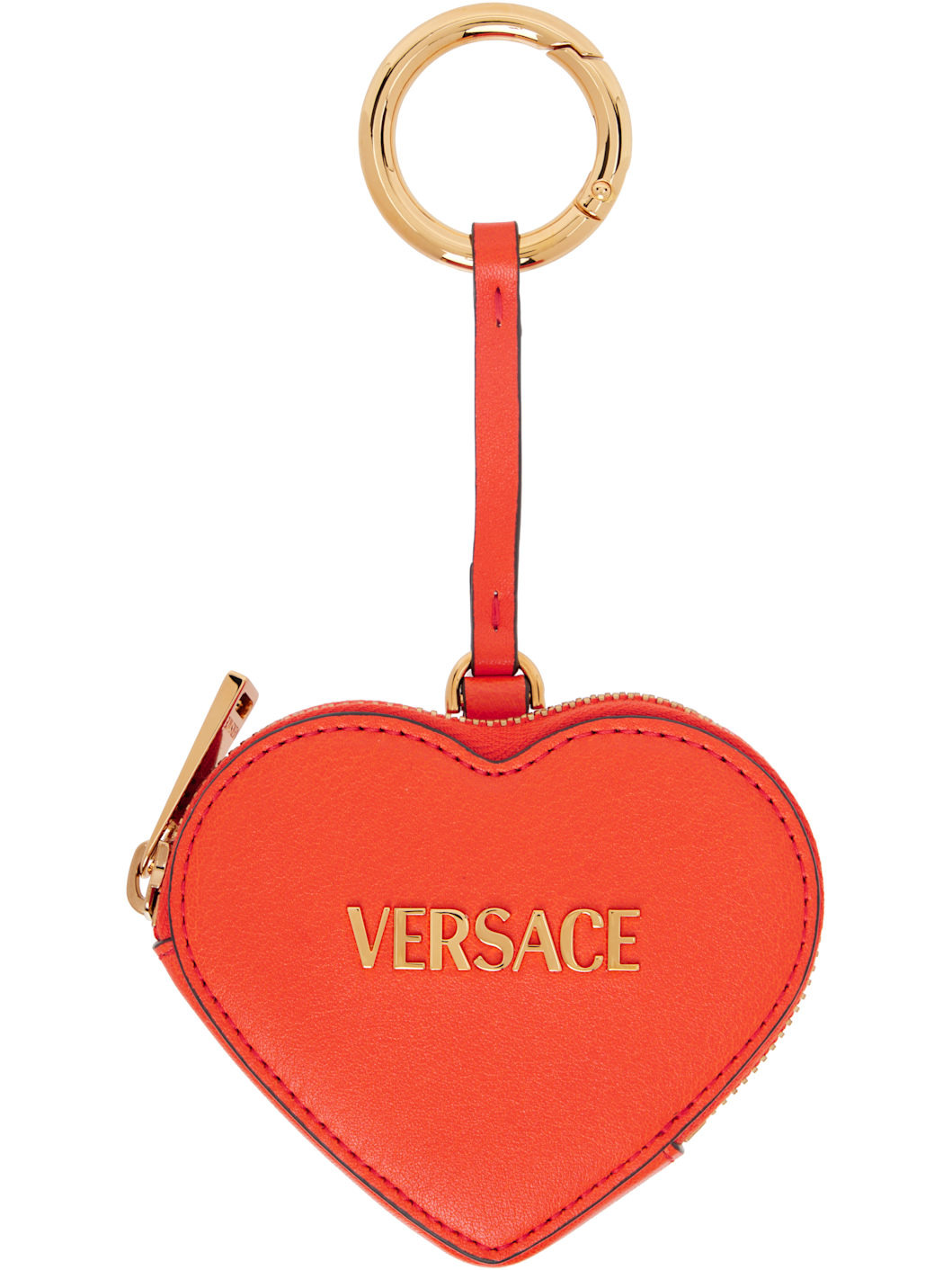 Orange 'Versace' Tag Coin Pouch - 1