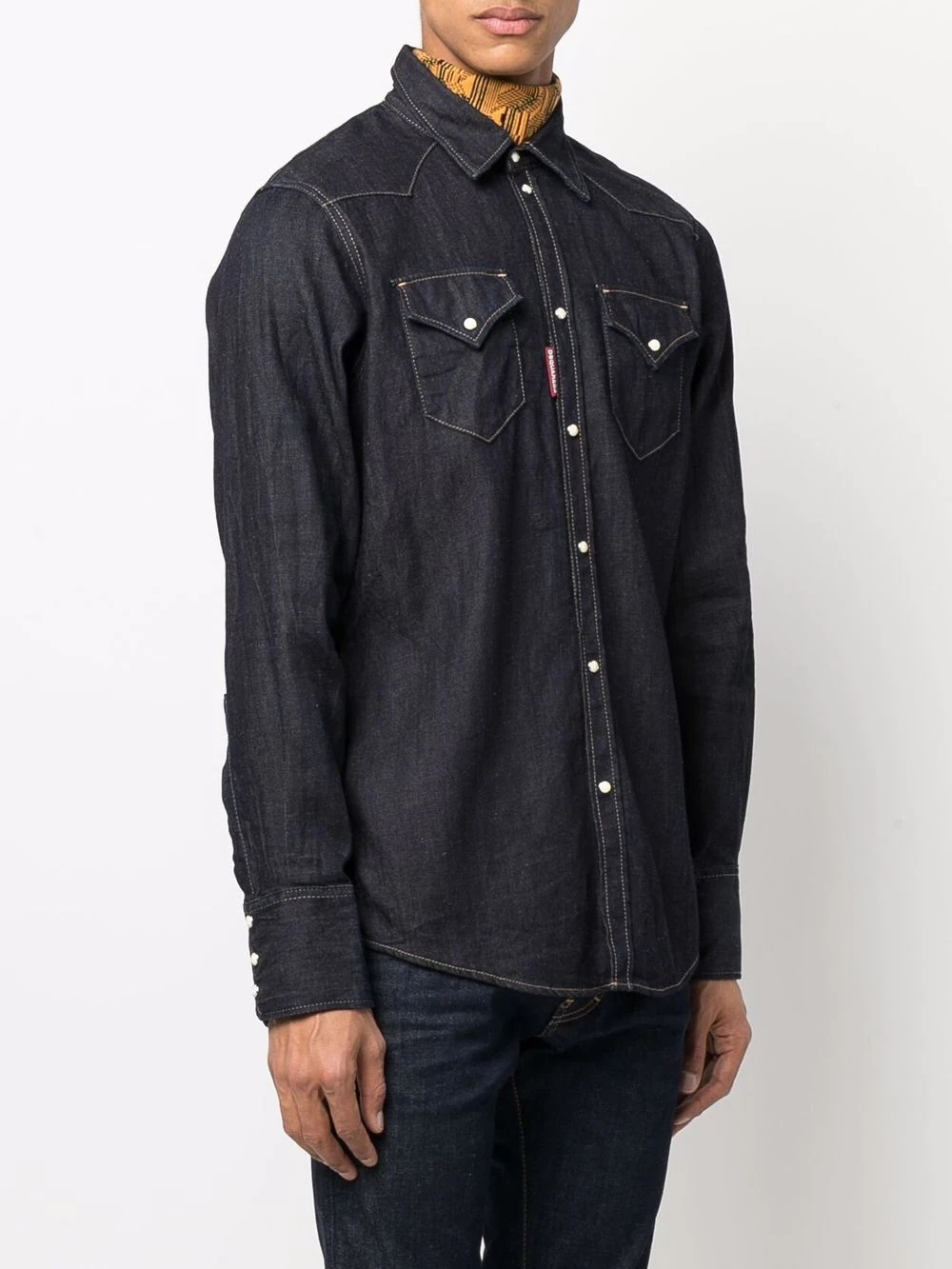 dark-wash denim shirt - 3