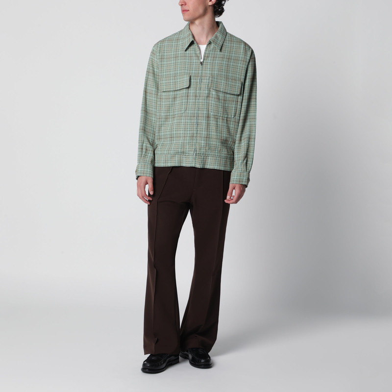 NEEDLES Dobby Grid sporty jacket in rayon blend, mint outlook