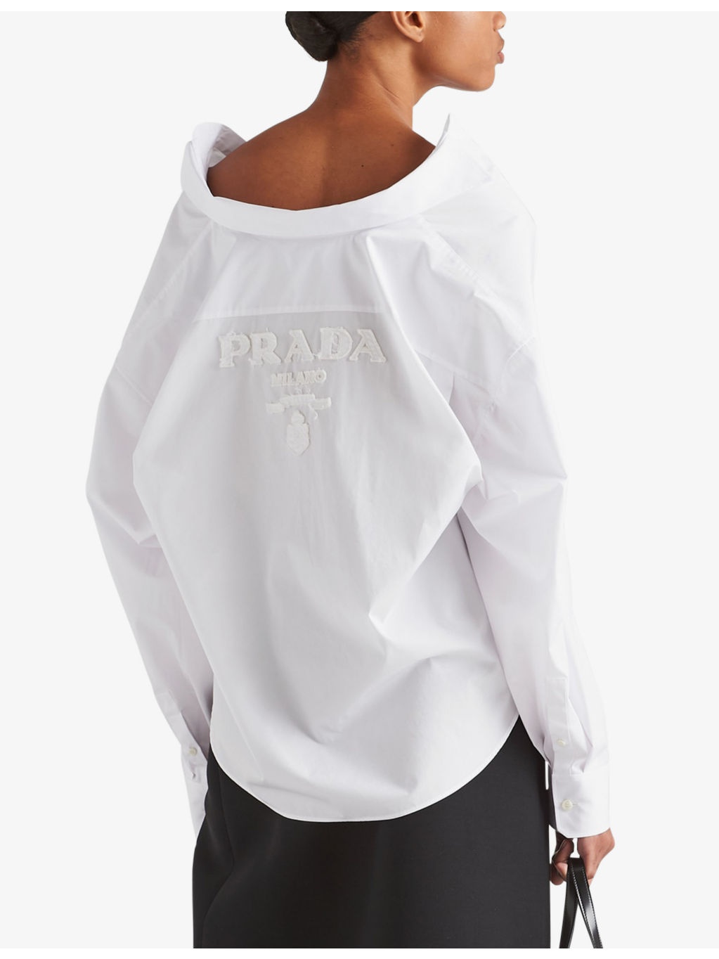 Logo-embroidered patch-pocket oversized cotton-poplin shirt - 3