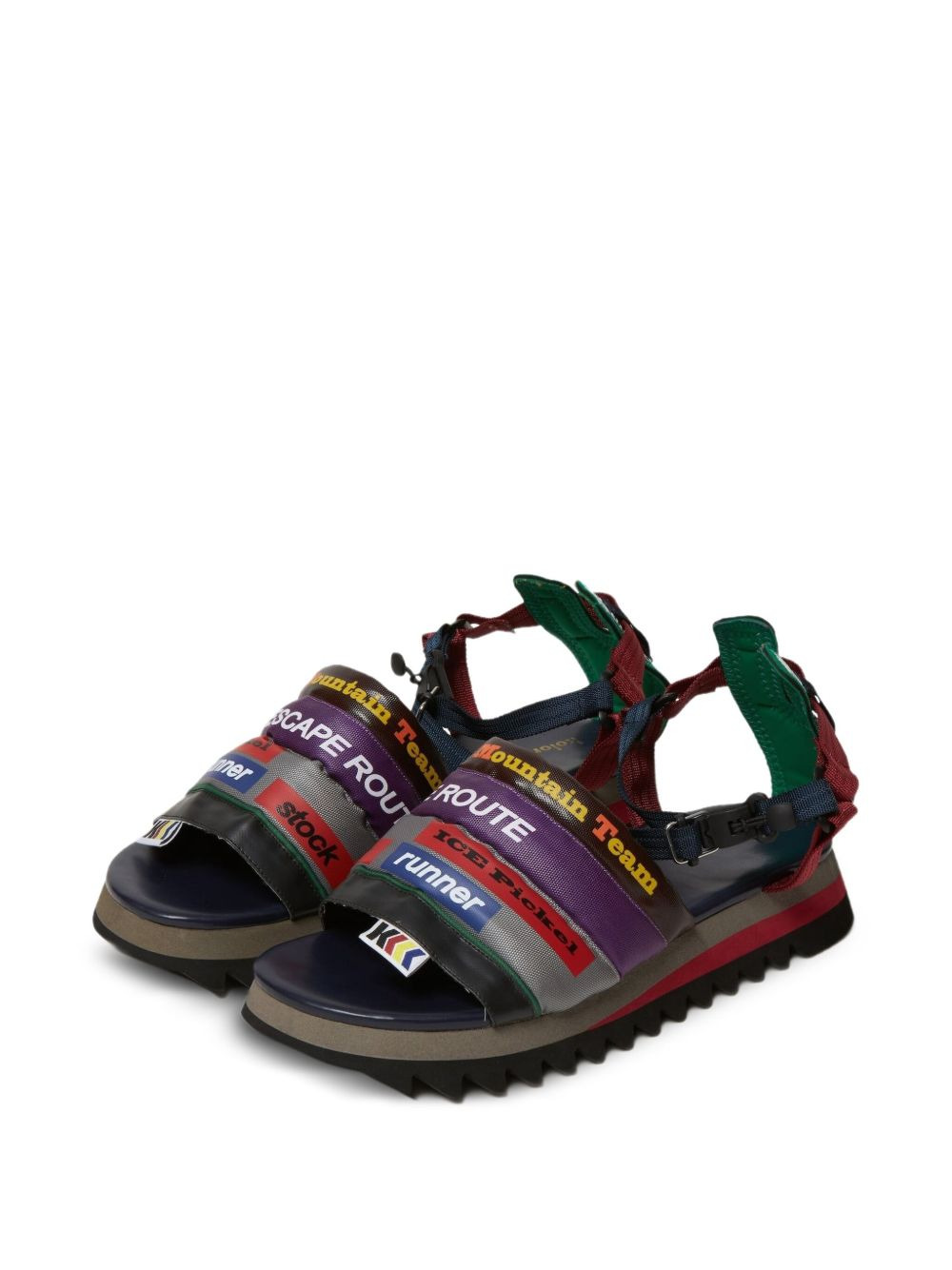 patchwork-panelled sandals - 2