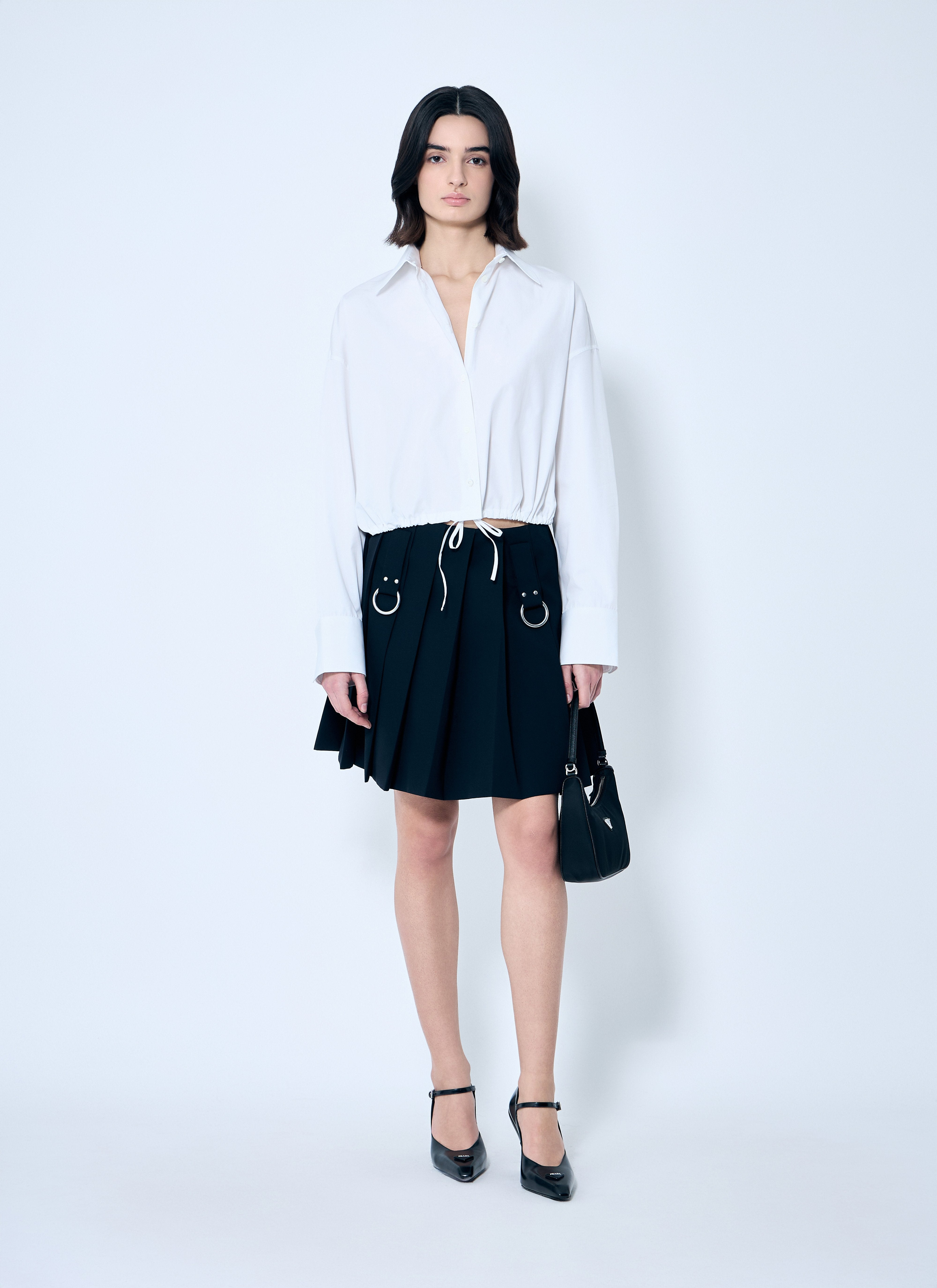 Prada Women Pleated Wool Skirt - 2