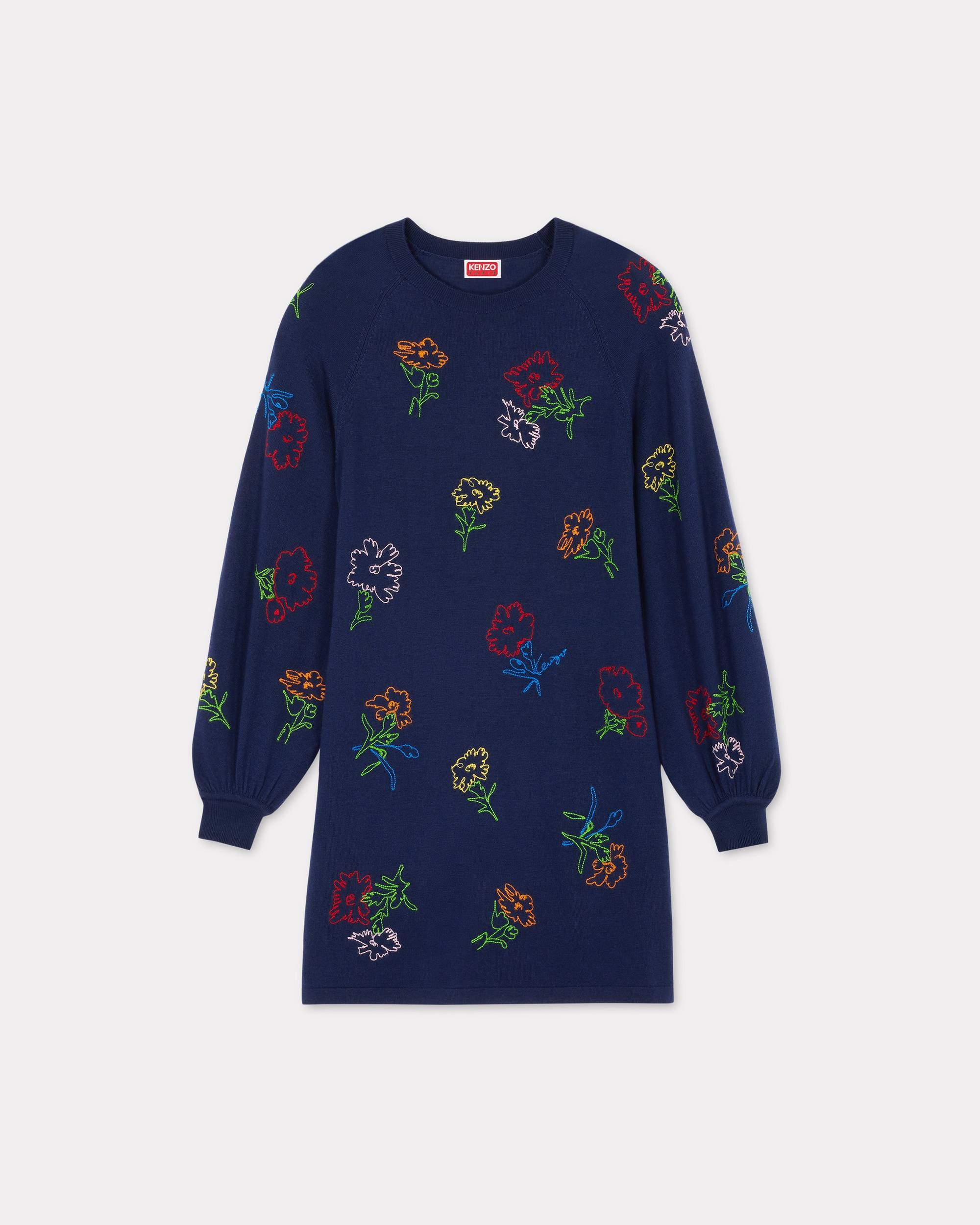 'KENZO Drawn Flowers' embroidered dress - 1