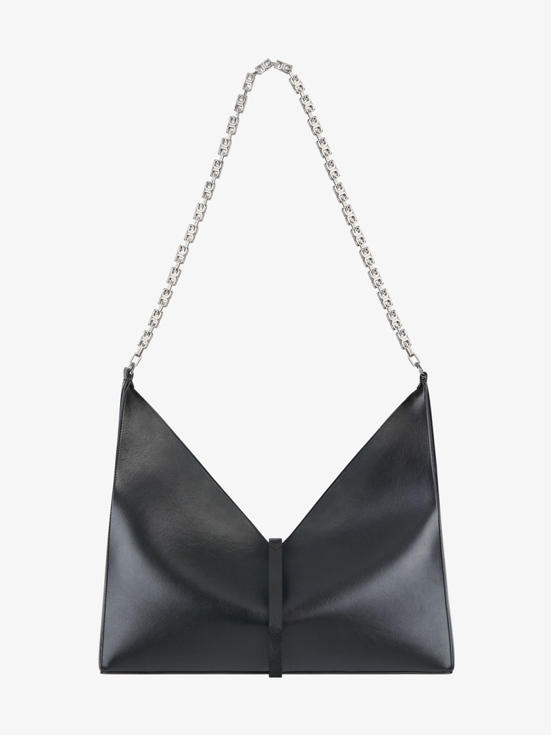LARGE CUT OUT BAG IN BOX LEATHER WITH CHAIN 3