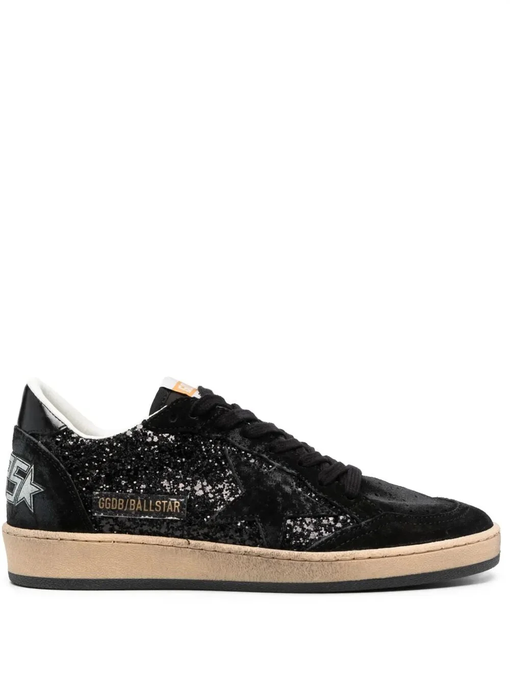 Golden Goose Women "Ballstar" Glitter Upper Nylon Tongue Suede Toe Star And Spur - 1