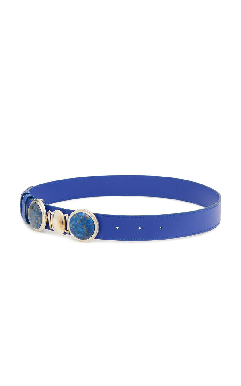 GABRIELA HEARST Grange Stone Belt in Navy Leather outlook