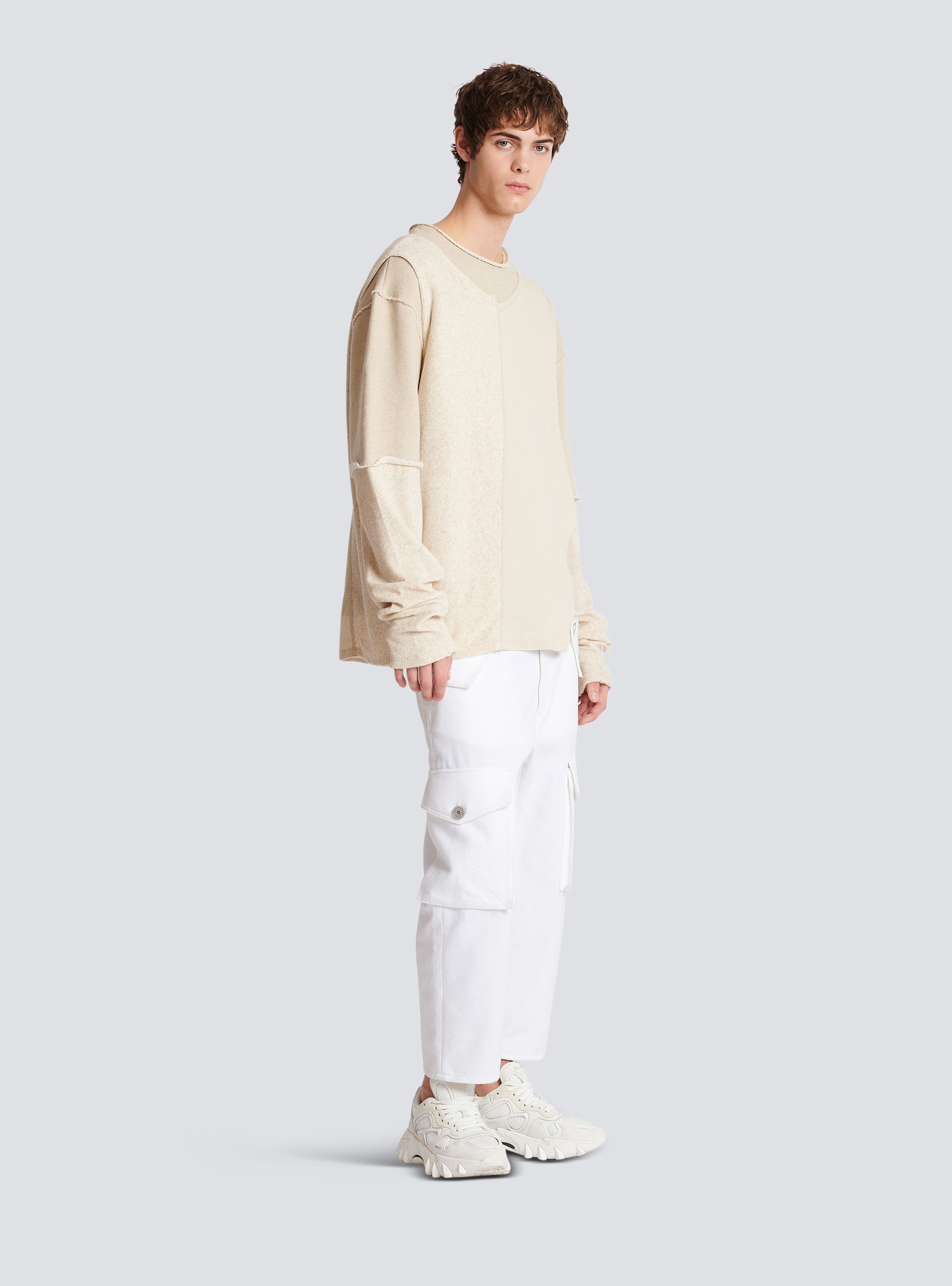 Long-sleeved multi-material T-shirt - 3