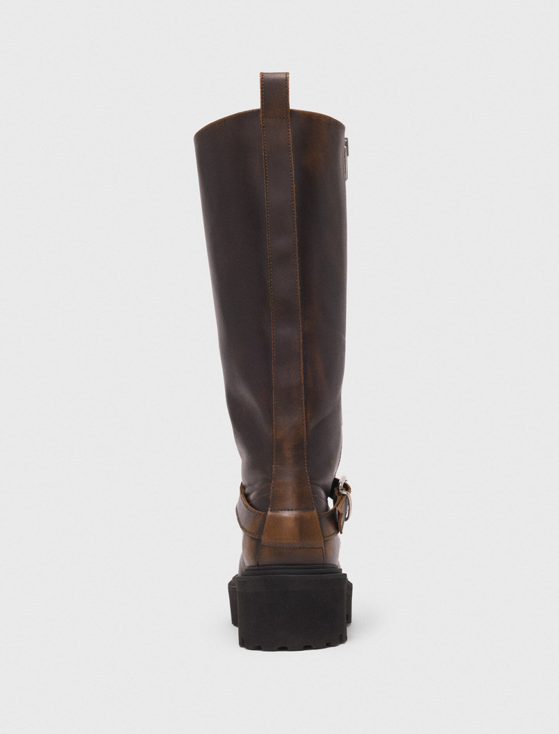 Leather biker boots 8