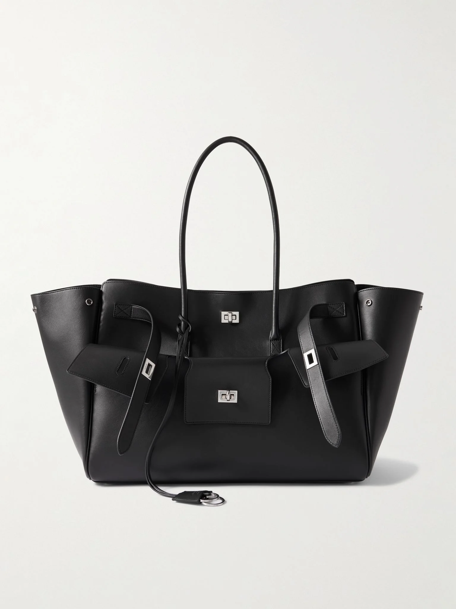 Bel Air Logo-Debossed Leather Tote Bag Black - 1