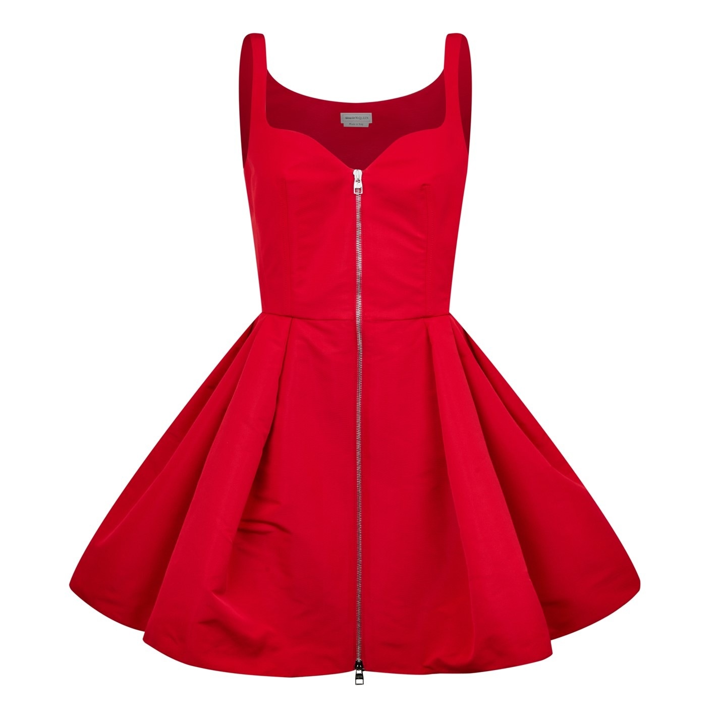 RED ZIP DETAIL DRESS - 1
