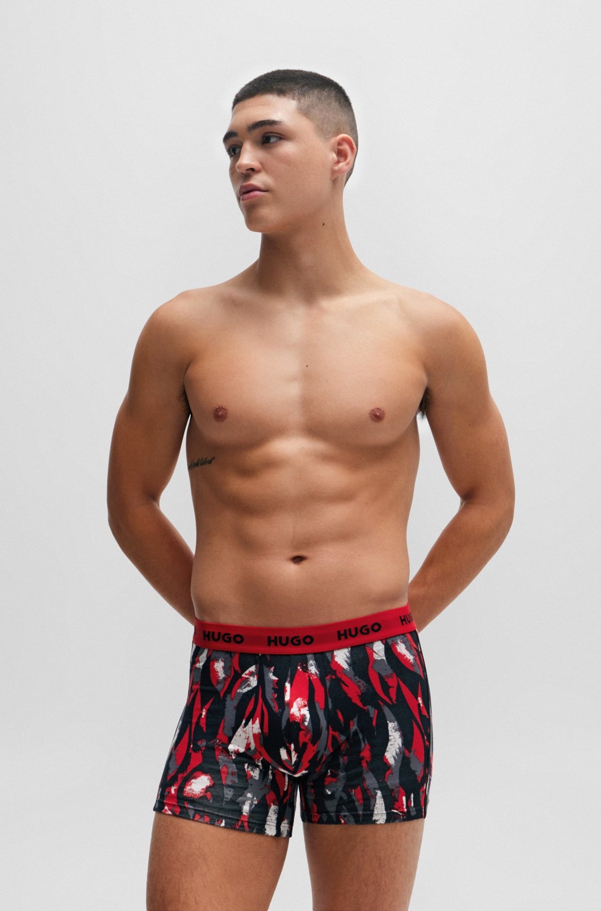 THREE-PACK OF STRETCH-COTTON BOXER BRIEFS WITH LOGO WAISTBANDS - 2