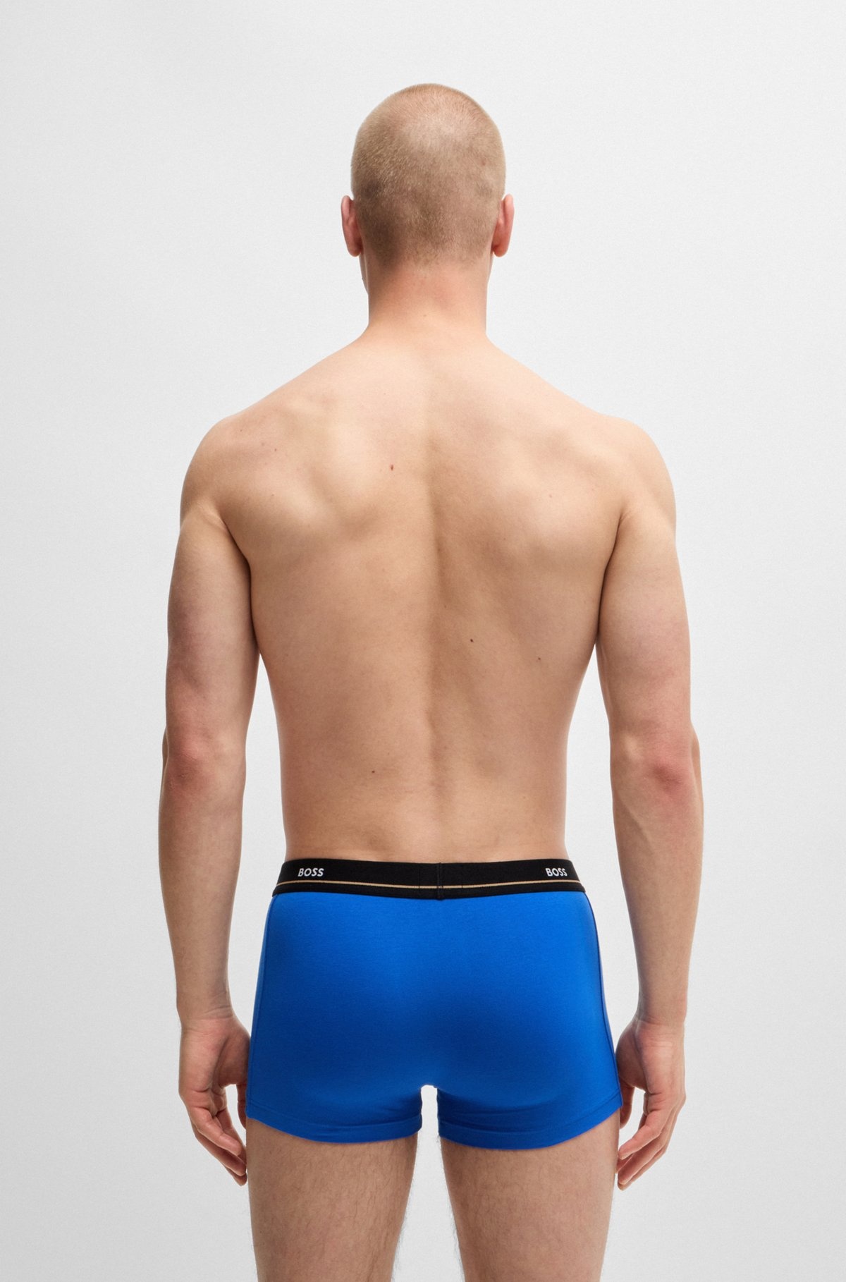 FIVE-PACK OF STRETCH-COTTON TRUNKS WITH LOGO WAISTBANDS - 3
