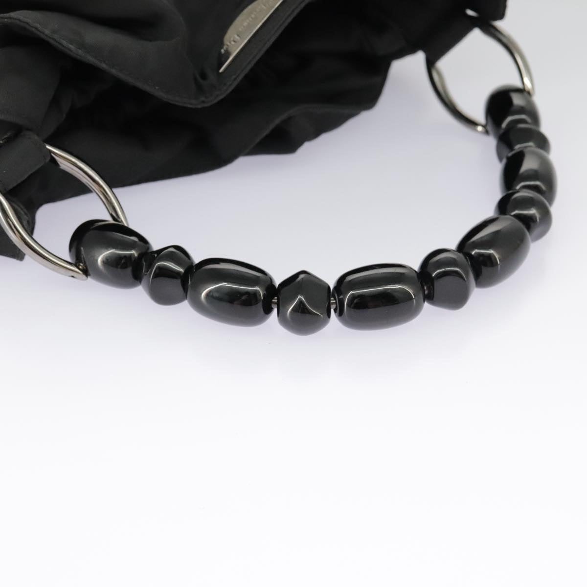 DIOR Hand Bag Nylon Black Silver - 7