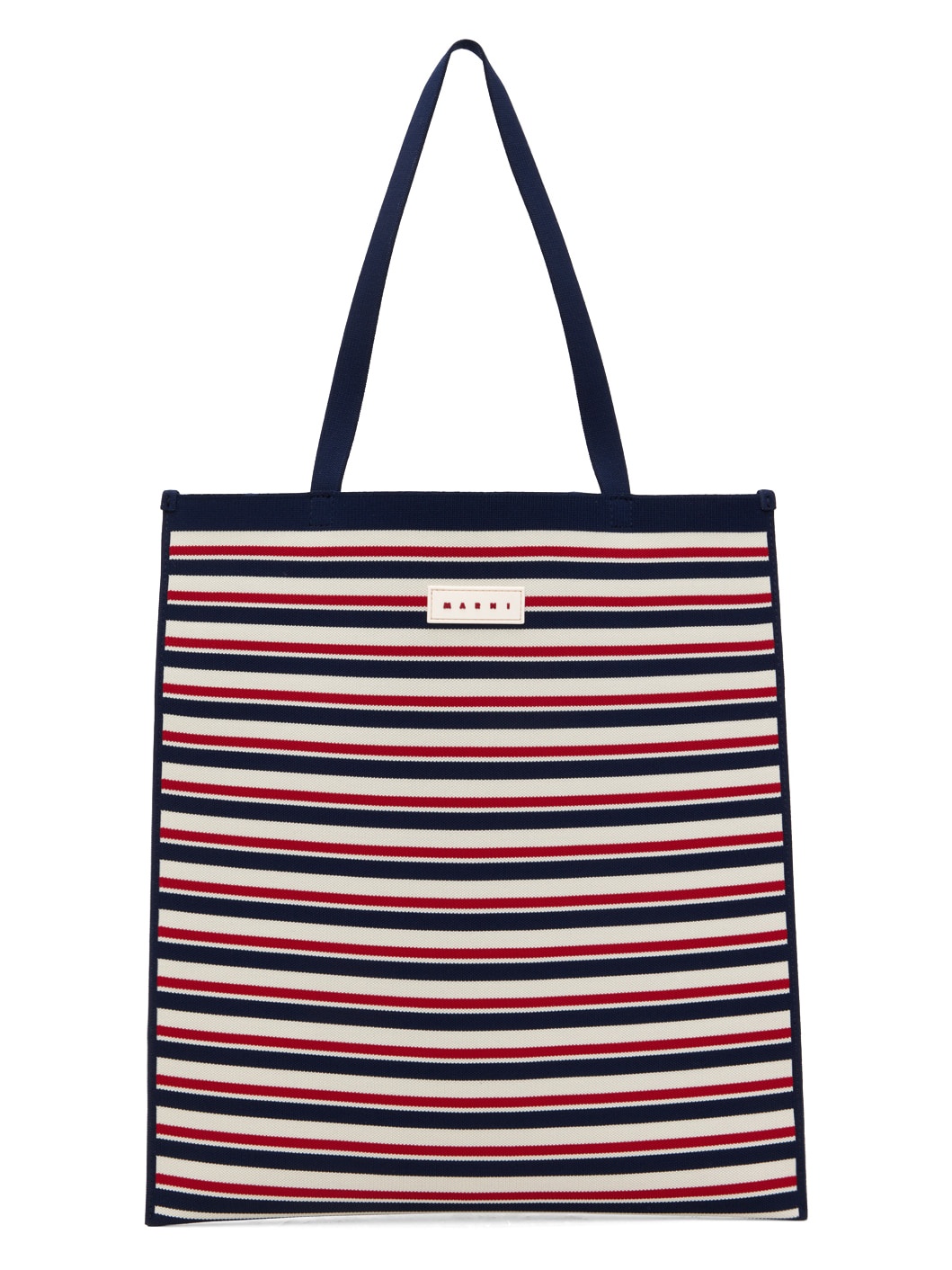Navy & Red Striped Tote - 1