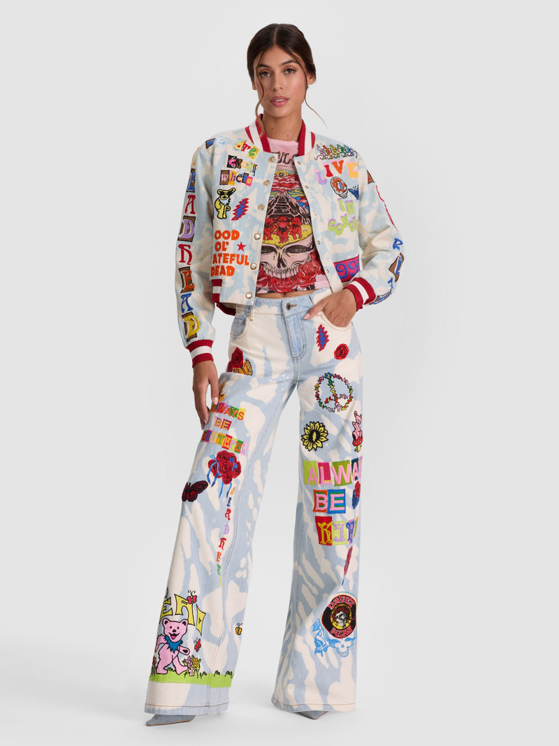 Alice + Olivia A+O X GRATEFUL DEAD KERI DENIM JACKET outlook