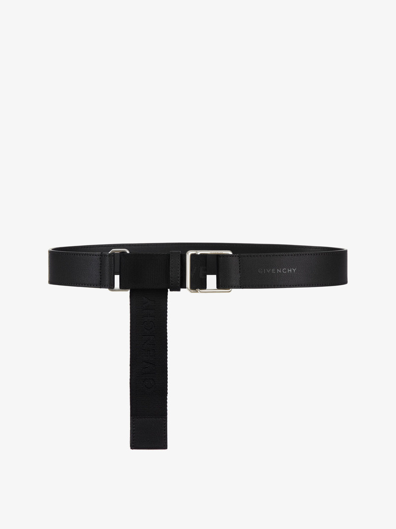 GIVENCHY DOUBLE BUCKLE BELT IN LEATHER AND CANVAS 1