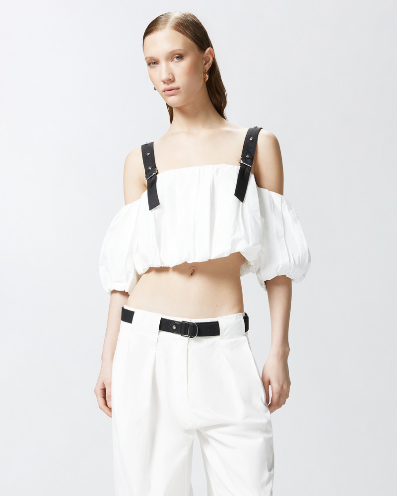 PINKO OFF THE SHOULDER BALLOON CROP TOP outlook