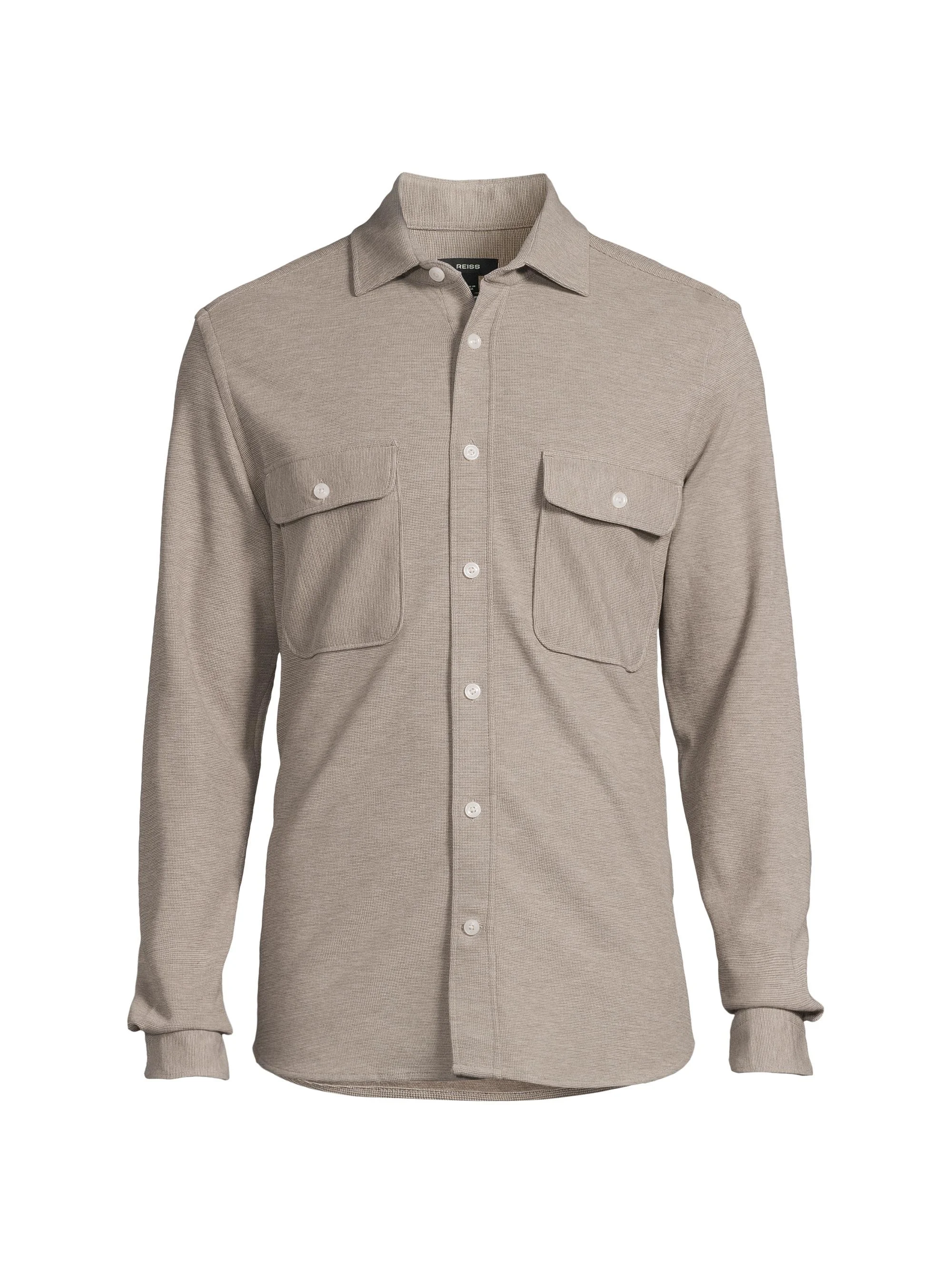 Men's Forsithe Textured Melange Overshirt - Oatmeal Brown Melange - 1