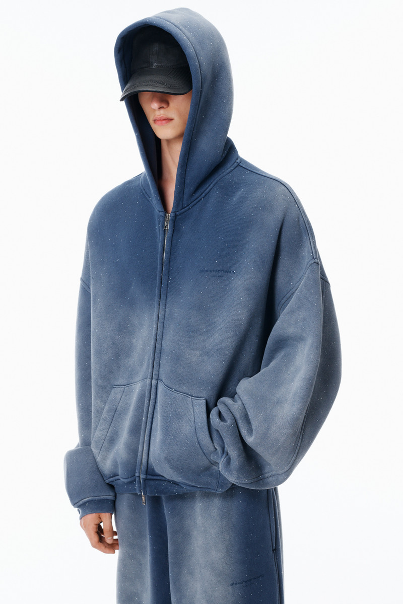 Unisex Crystal Hotifx Zip-Up Hoodie in Cotton Blend 3