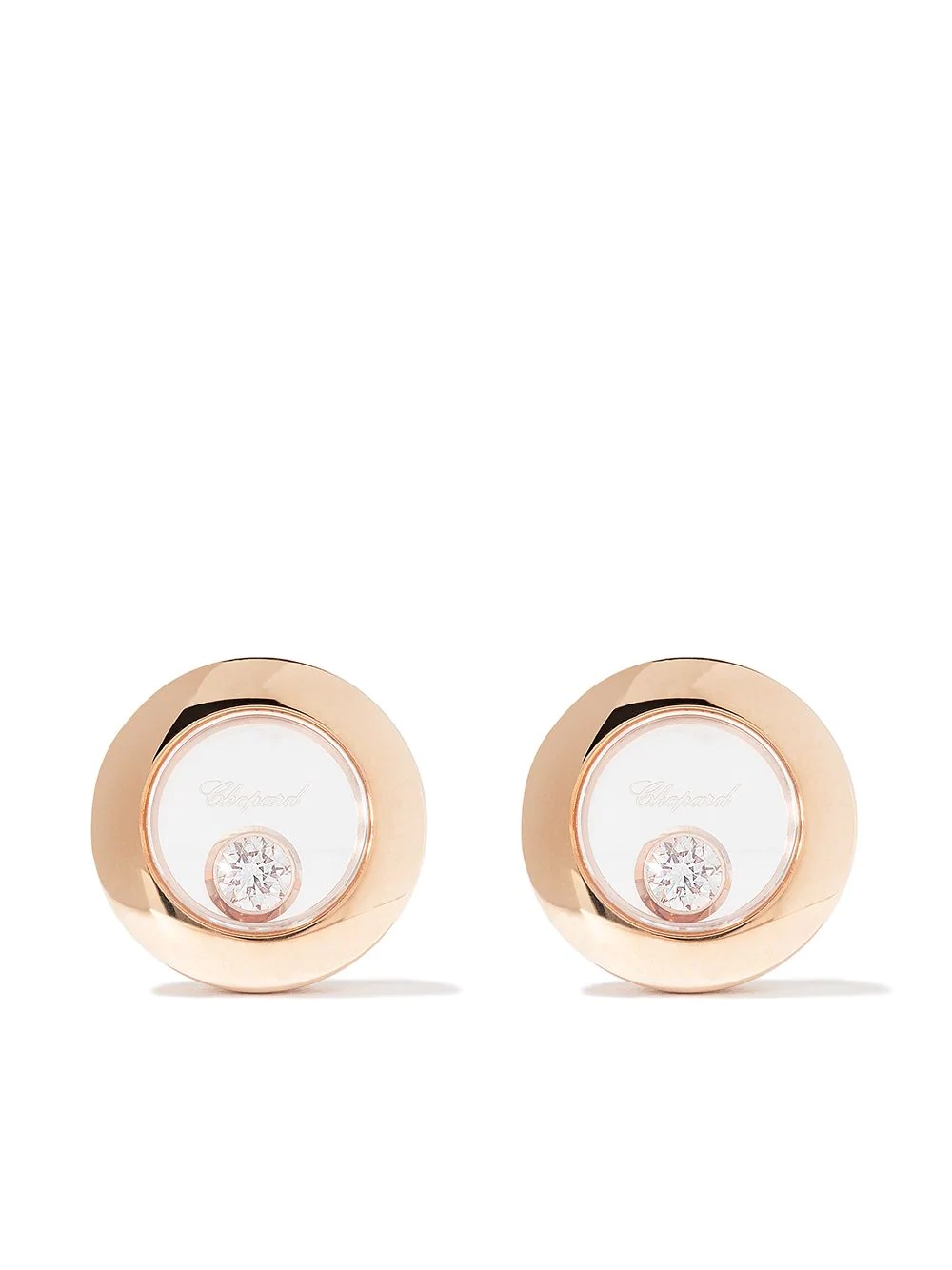 18kt rose gold Happy Diamonds Icons ear pins - 1