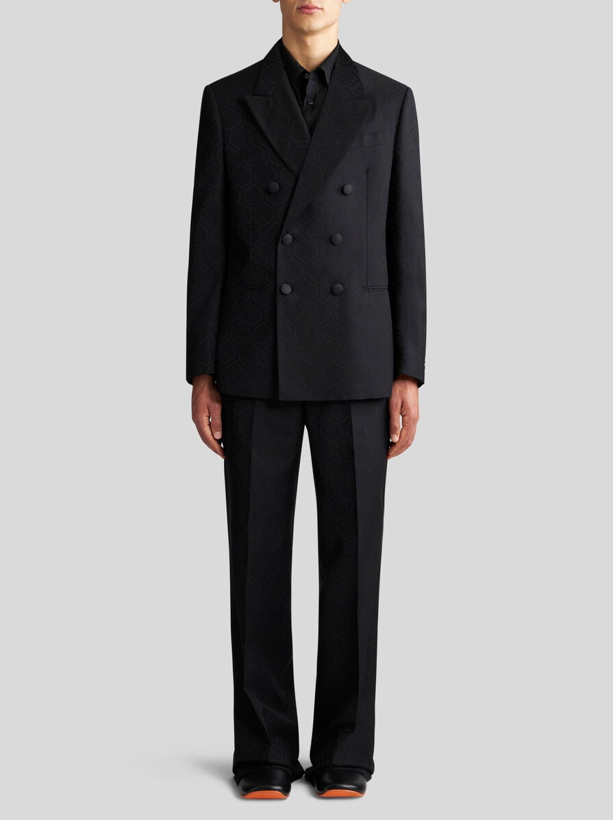WOOL AND COTTON JACQUARD JACKET - 4