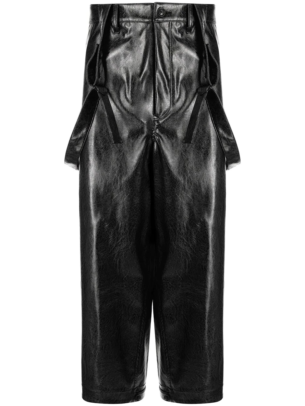 faux leather dungarees - 1