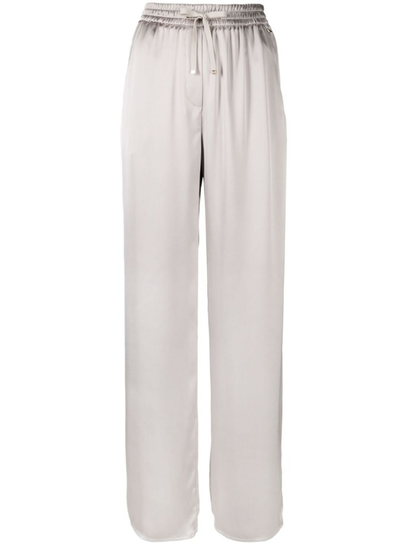 shiny high-waist palazzo pants - 1