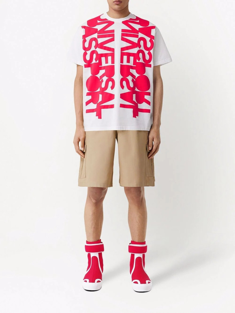 Burberry embroidered-logo cargo shorts outlook