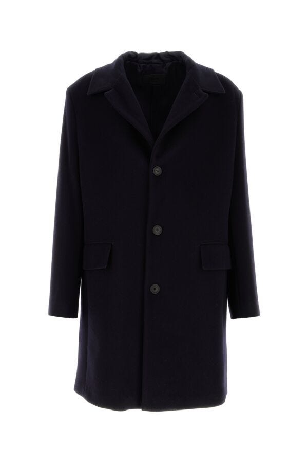 Prada Man Midnight Blue Wool Blend Coat - 1