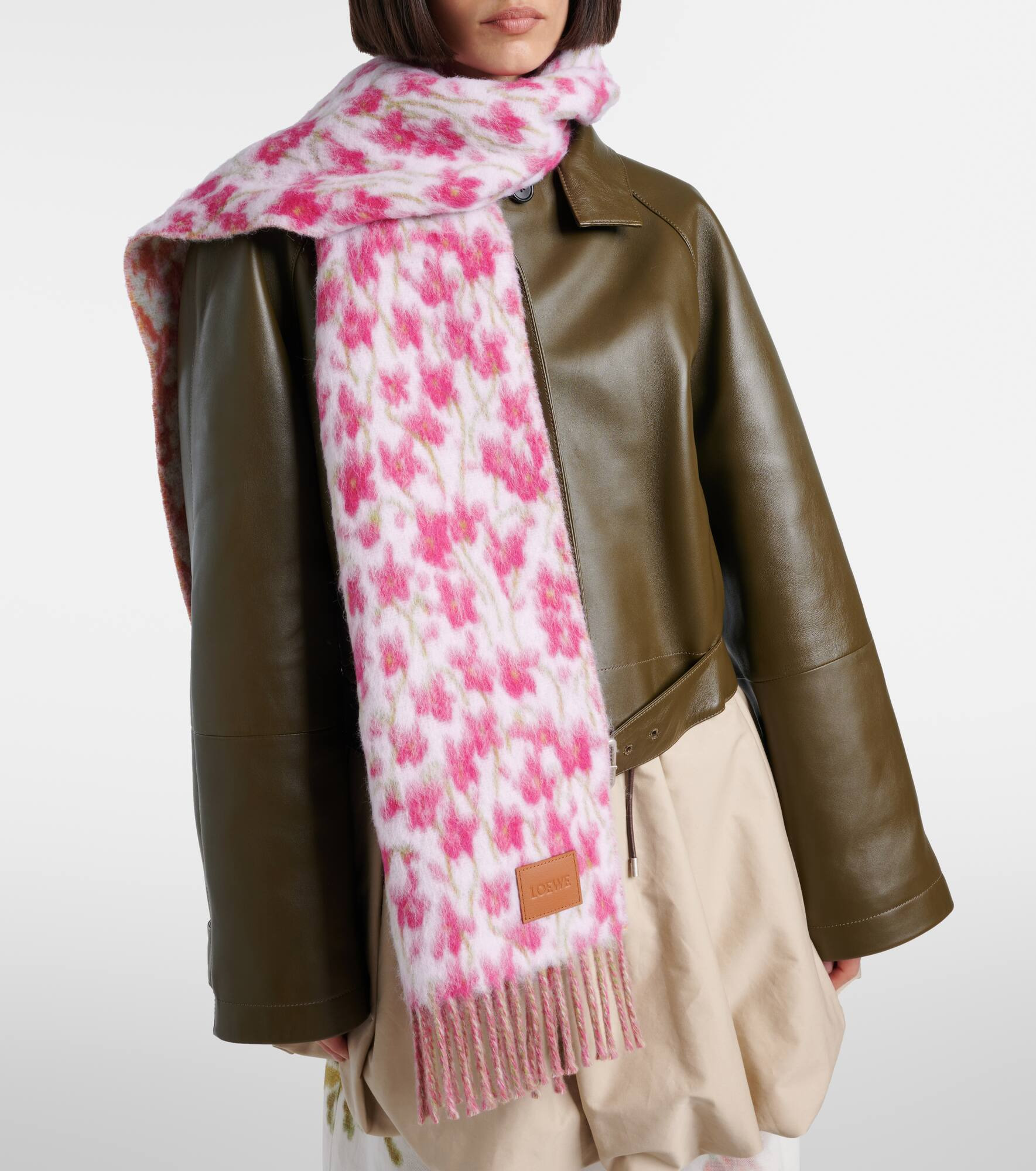 Floral wool-blend scarf - 2