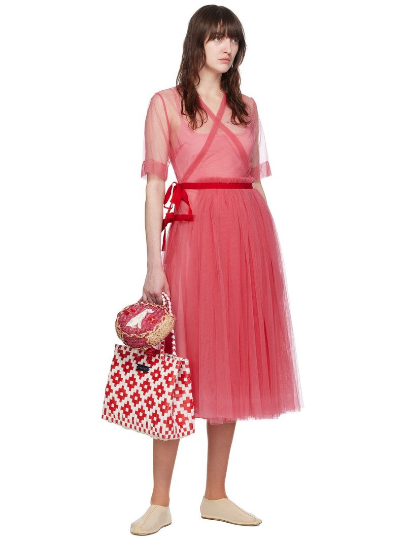 Molly Goddard Pink Layered Midi Dress outlook
