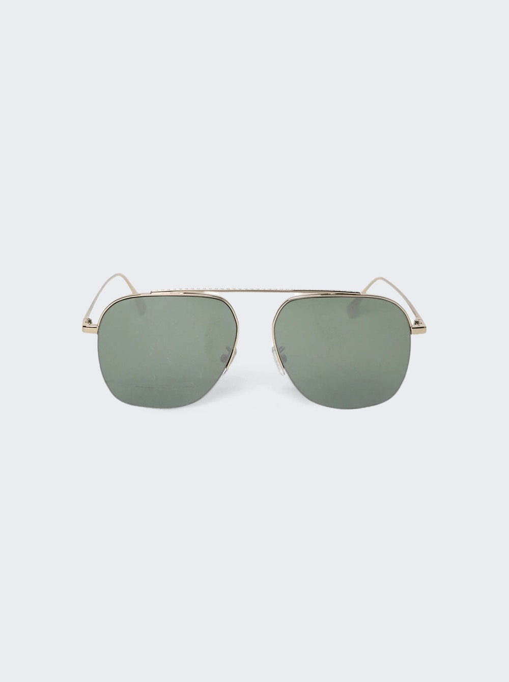 Gold With Green Mirror Sunglasses - 1