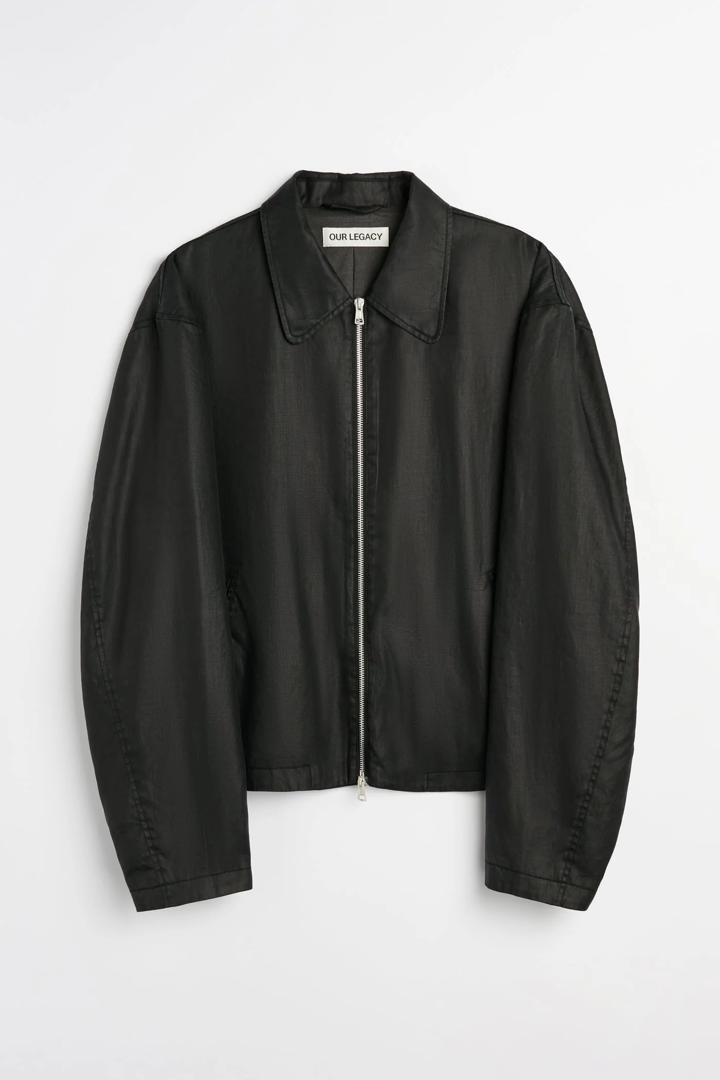 Mini Jacket Worker Lacquer Black Mirror Tencel - 1