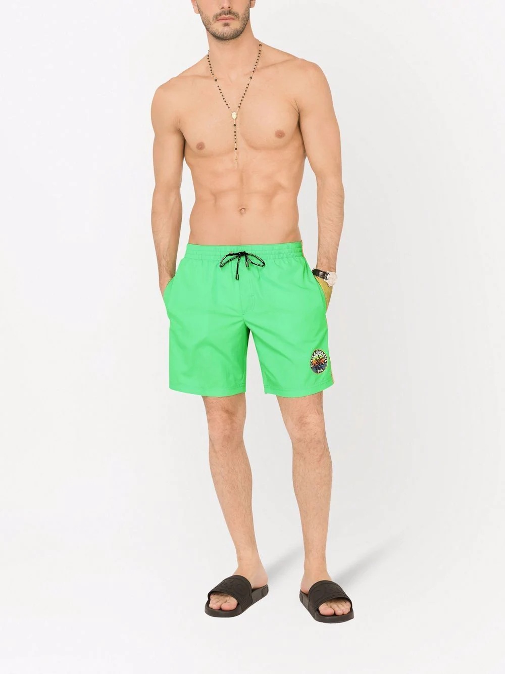 logo-print mid-length swim shorts - 2