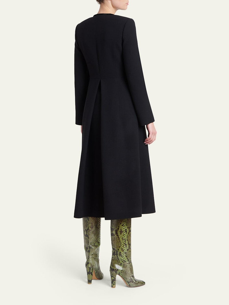 Tailored Velvet Trim Coat Dress 3