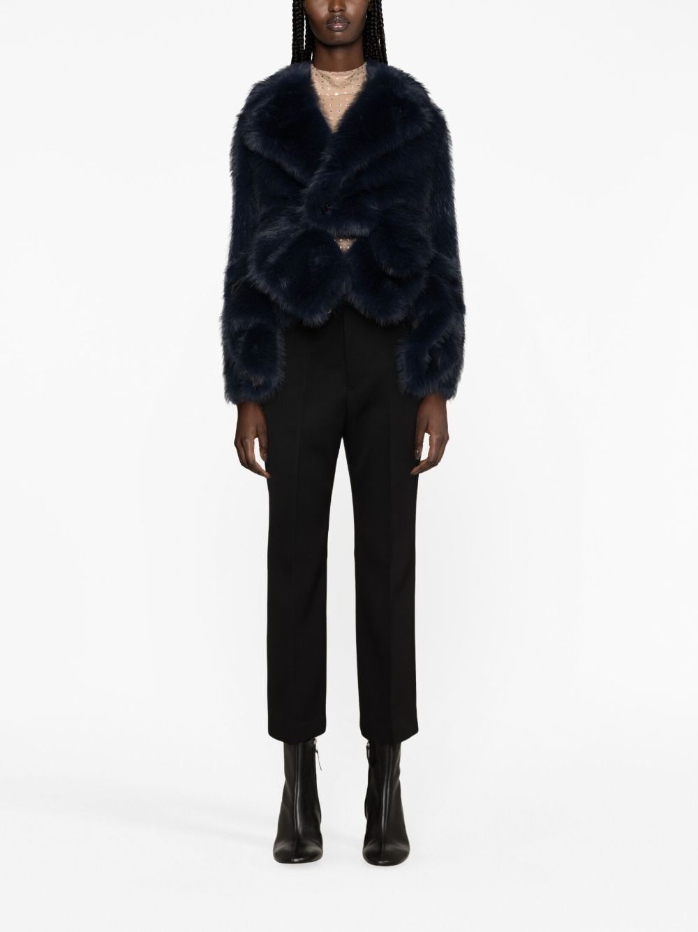 buckled pleated flared wool trousers - 2