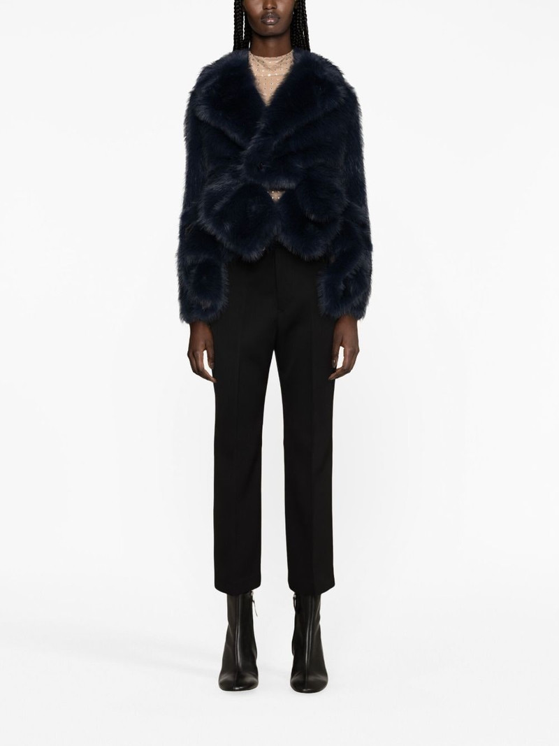Jil Sander buckled pleated flared wool trousers outlook